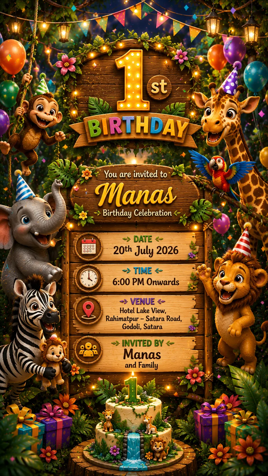 Jungle 1st Birthday Invitation Video | Safari Theme