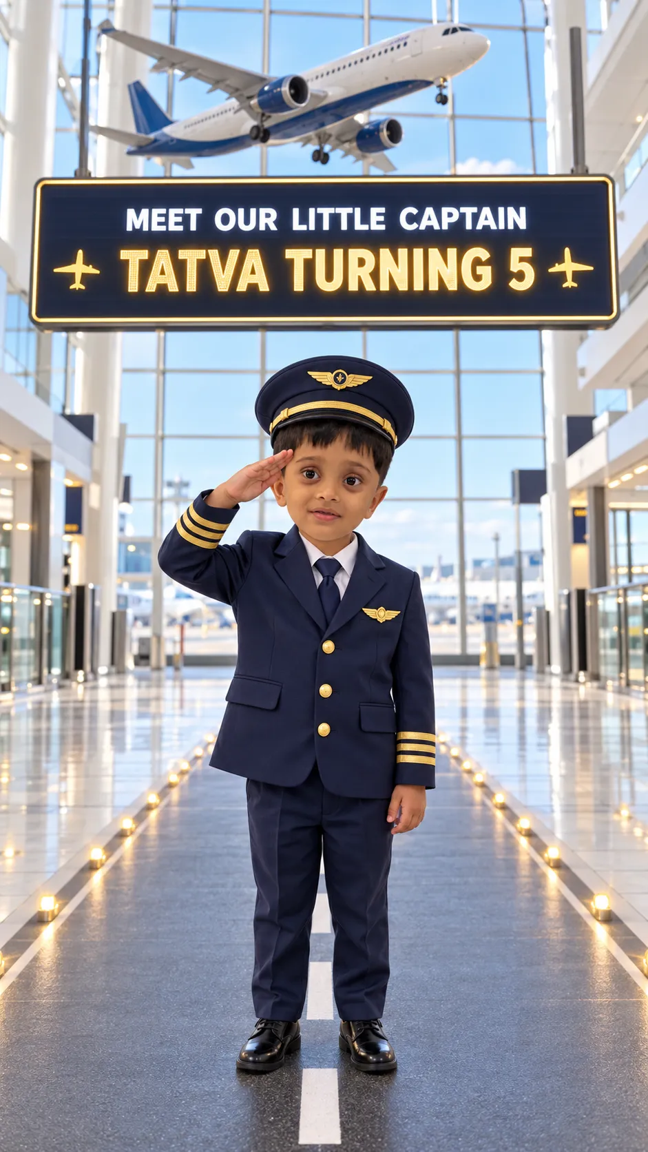 Personalised Airline Theme Birthday Invitation Video Alternate