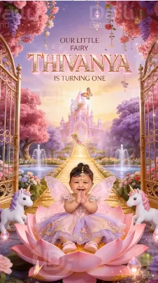 AI Fairy Theme Birthday Invitation Video with Customised Baby Face Alternate